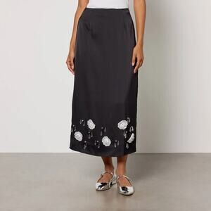 NWT Dream Sister Jane Womens Black Embellished Desert Hearts Midi Skirt Size M